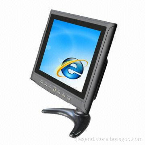8-inch TFT LCD Monitor with Plastic Case, Supports VGA and AV Input, Resolution 800 x 600 Pixels